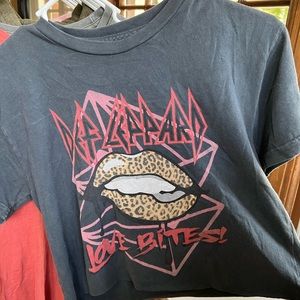 Retrobrand for Free People - Def Leppard Love Bites Cropped Tee